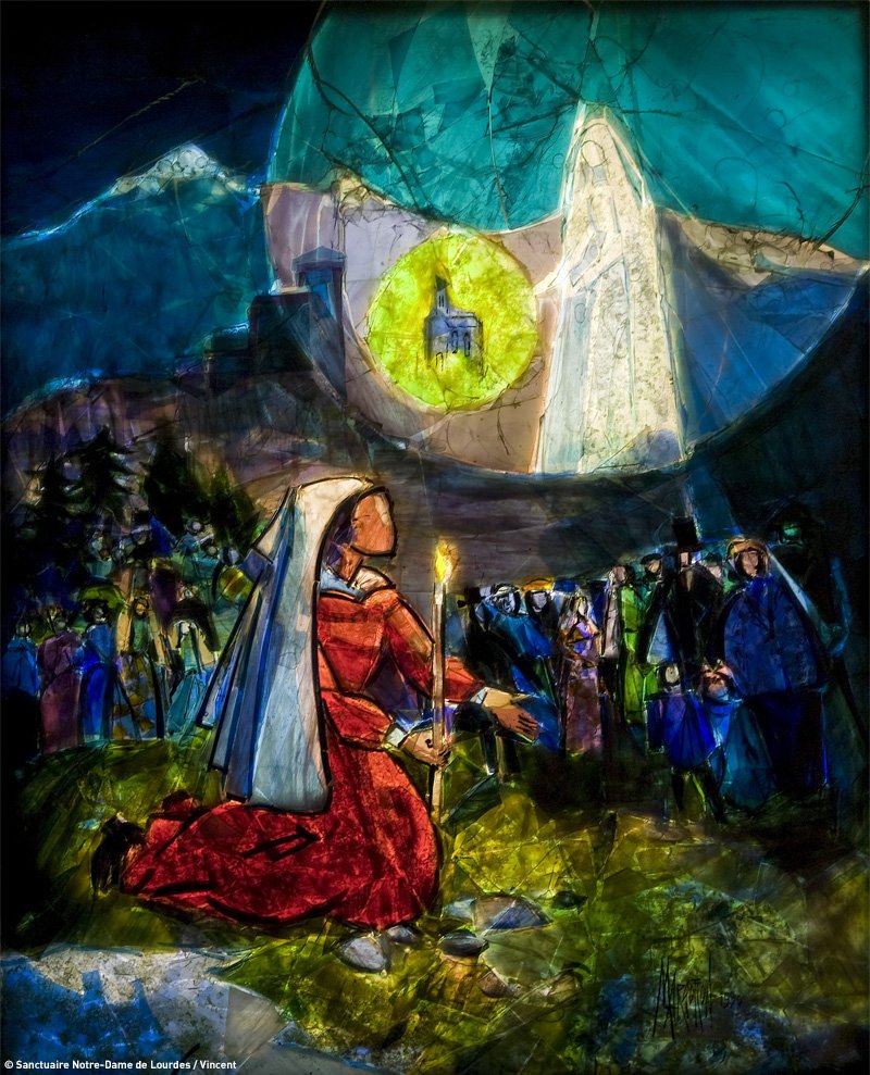 Bernadette2019's tweet photo. C'est le dernier jour de la quinzaine à laquelle la Dame m'a demandé de venir à la Grotte. 8000 personnes sont à la Grotte. J'ai pu prier, et accomplir les gestes pénitentiels. La Dame apparait... Je me sens si heureuse. #15Apparition https://t.co/VQRraTRNH7