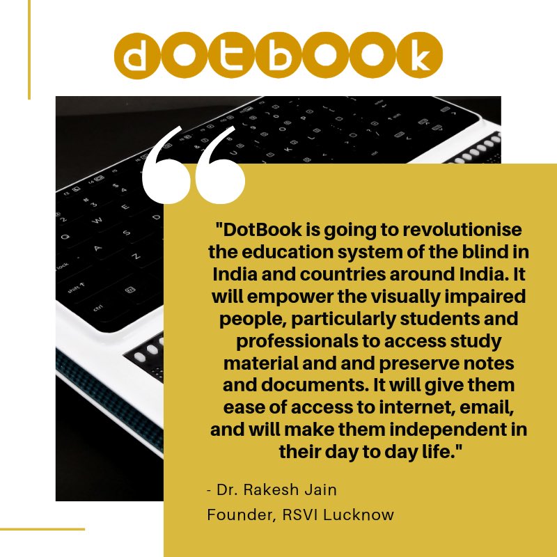 SakshamTrust's tweet photo. DotBook will give access to Internet, email and will make visually impaired audience independent in their daily life.
.
.
For any queries, mail us at:
info@saksham.org
#iamsaksham #TuesdayThoughts https://t.co/eeQrA52WsD