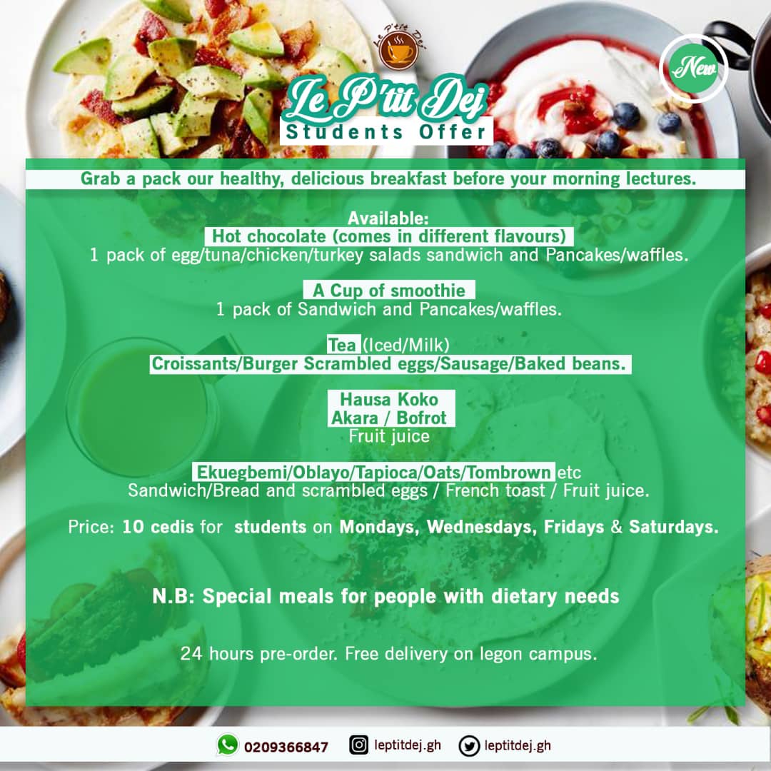 leptit_dej's tweet photo. Yaaaay💃we have new items on our #studentsoffer.
Tag a fellow student and you could win a free pack from us.

Whatsapp us on 0209366847 to place your orders.
#breakfast
#legonstudents
#accraghana
#universityofghana https://t.co/3cvYpnmRz8