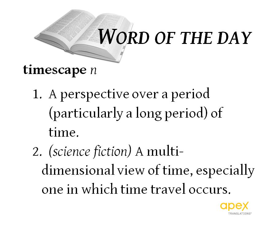 ApexTranslation's tweet photo. Our #WordOfTheDay for February 26: timescape 🛸 https://t.co/itD5HnzDvn