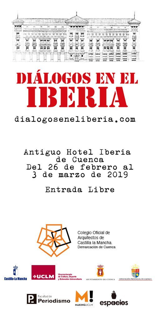 Esta exposición A través del Espejo, el Modernismo en Cuenca estará abierta hasta el Domingo 3 de marzo. Horario de Lunes a Viernes de 18:30 a 21:00, sábado de 11:00 a 14:00 y de 18:30 a 21:00, y domingo de 11:00 a 14:00. Además podremos disfrutar de Dialogos en el Iberia.