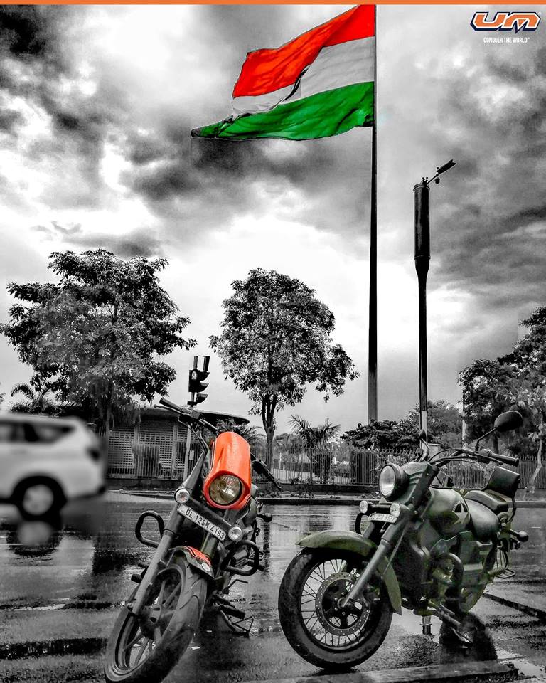 xBhp's tweet photo. The waving tricolor instills an overwhelming sense of pride &amp; enthusiasm in every Indian's heart as we move on forward in unison.
#Tiranga 

#RideTheDifference #UMMotorcycles 
@UMMotorcycles https://t.co/jRfkQoZcEU
