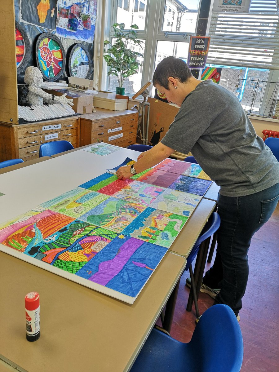 ART_BHS's tweet image. Teacher from across south wales working together for the @skblueballoon charity.  #halftermfun #artteachers #arts