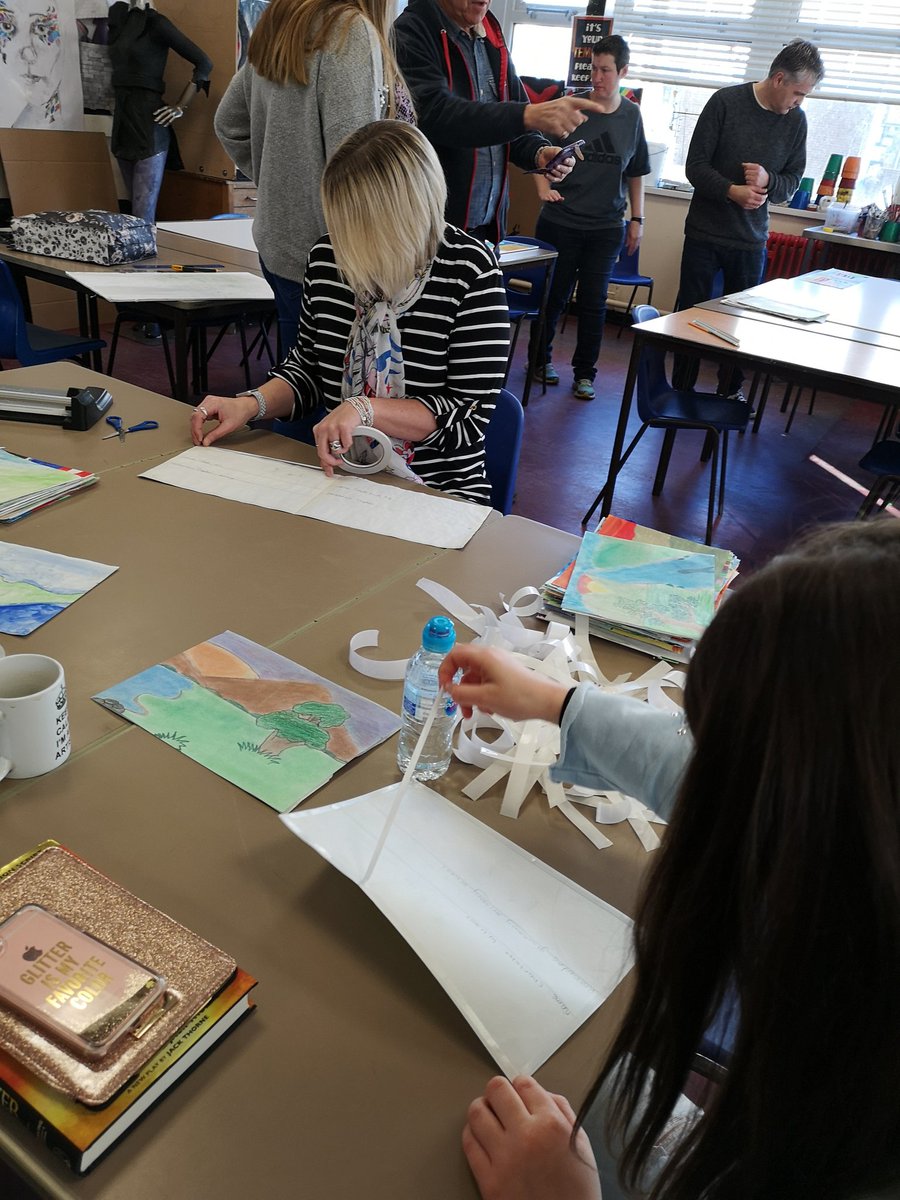 ART_BHS's tweet image. Teacher from across south wales working together for the @skblueballoon charity.  #halftermfun #artteachers #arts