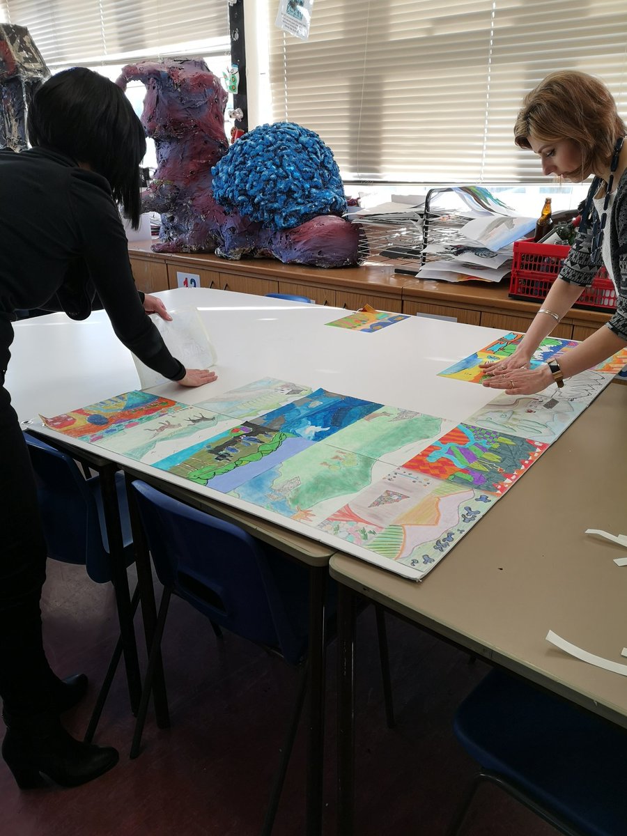 ART_BHS's tweet image. Teacher from across south wales working together for the @skblueballoon charity.  #halftermfun #artteachers #arts