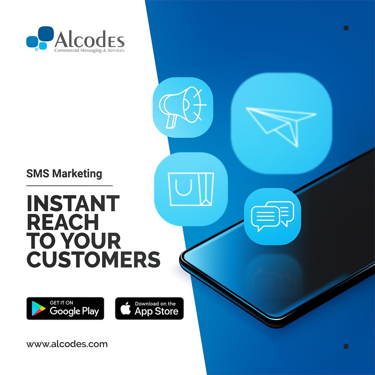 SMS marketing is a great way for businesses to reach out to its customers and explore new target audience too. 
#smsmarketing #branding #marketingtips #smsplan #bulksms #bulksmscost #bulksmsprovider #promotionalsms #Alcodes #sms