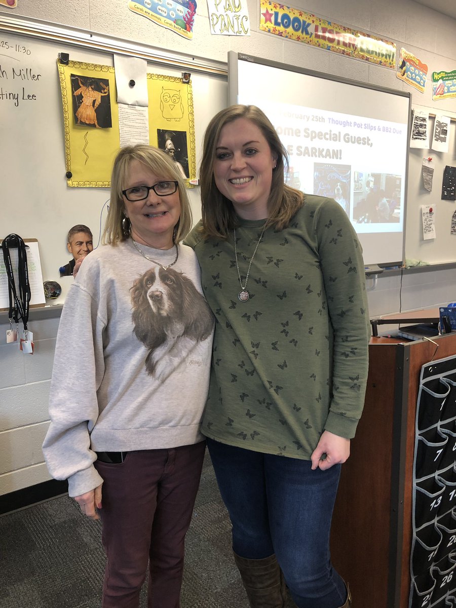 Yesterday #CreativeWritingKrupp was graced by the presence of our favorite local author, Carole Sarkan! We love hearing her story &amp; creating our own unique piece of perspective writing with her. This time she even brought a preview of her new book! #OtsegoKnights @carolehotep