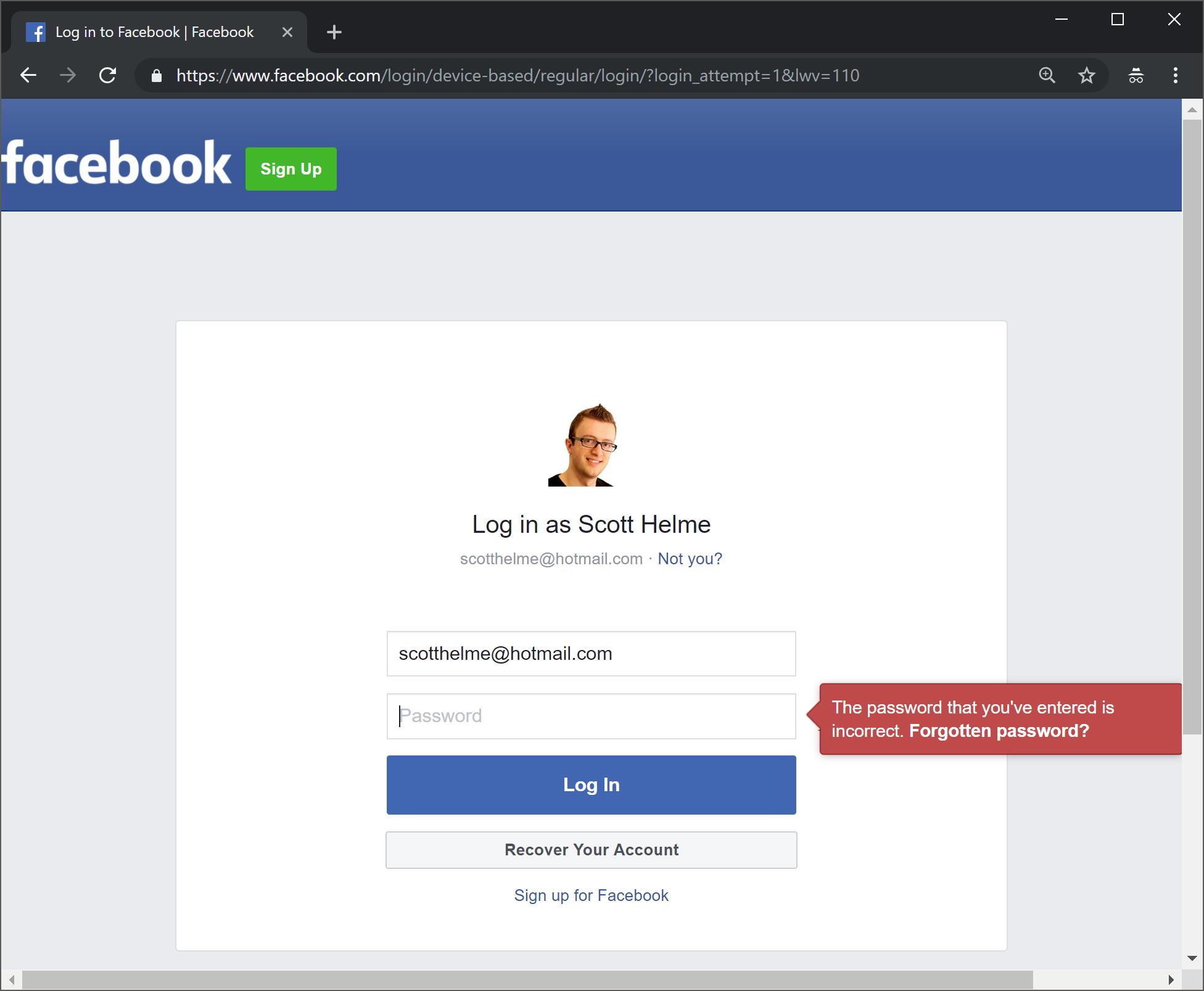 Facebook Login Account Password at www.facebook.com