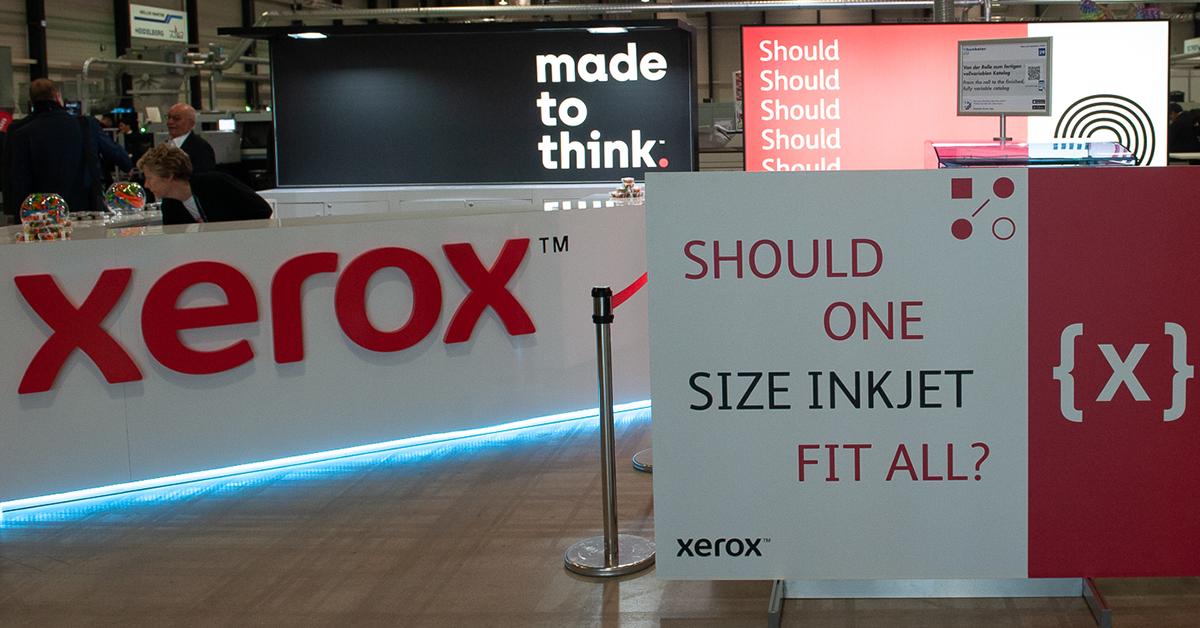 Xerox's tweet photo. Think production #inkjet is out of reach? Think again. #HID19 https://t.co/SjVkROlCjI https://t.co/CUPFt3eW4o