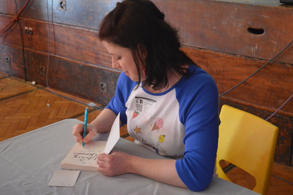 HinckleySchool's tweet photo. A massive thank you to @jocotterillbook for visiting us today! With an interactive assembly, book signing and creative workshops it was enjoyed by all! 📚@HAJClibrary #authorvisit #hajc #Electrigirl #jelly https://t.co/YgfzTXTOaD