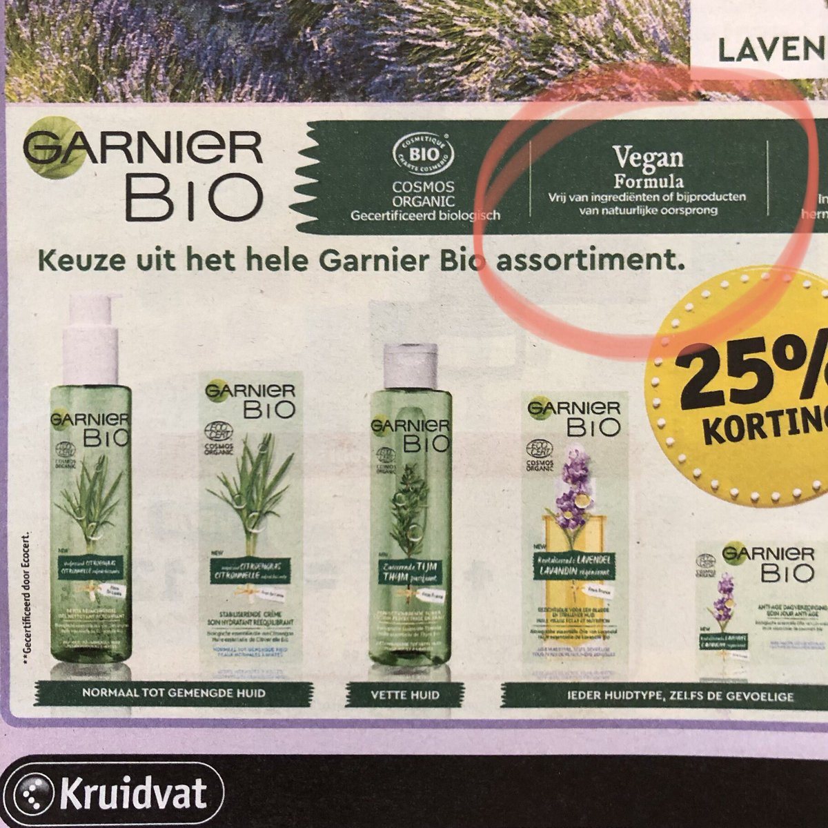 BioLief's tweet image. Nu bij @Kruidvat eerlijke @Taalvoutjes bij de nieuwe productlijn ‘Garnier bio’: “vrij van ingrediënten of bijproducten van natuurlijke oorsprong” 😳 

Zo zou het eerder ‘Garnier chemo’ mogen heten! 😆

#alsdemarketingafdelingnietweetwatveganis #dierlijk #natuurlijk #garnierBIO