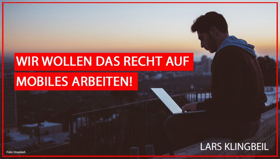 Wir müssen wegkommen von der Präsenzkultur in deutschen Unternehmen. Sie ist nicht mehr zeitgemäß. #MobilesArbeiten ist in vielen Jobs möglich, häufig steht aber der Chef auf der Bremse. Gut, dass <a href="/hubertus_heil/">Hubertus Heil</a> bald ein Gesetzfür das Recht auf #Homeoffice vorlegt. <a href="/BoehningB/">Björn Böhning</a>