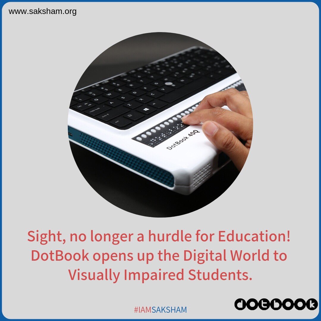 SakshamTrust's tweet photo. Introducing the DotBook for easy access to the Digitaal World for Visually Impaired Students.

#iamsaksham #tuesday https://t.co/VfECL7T8tL