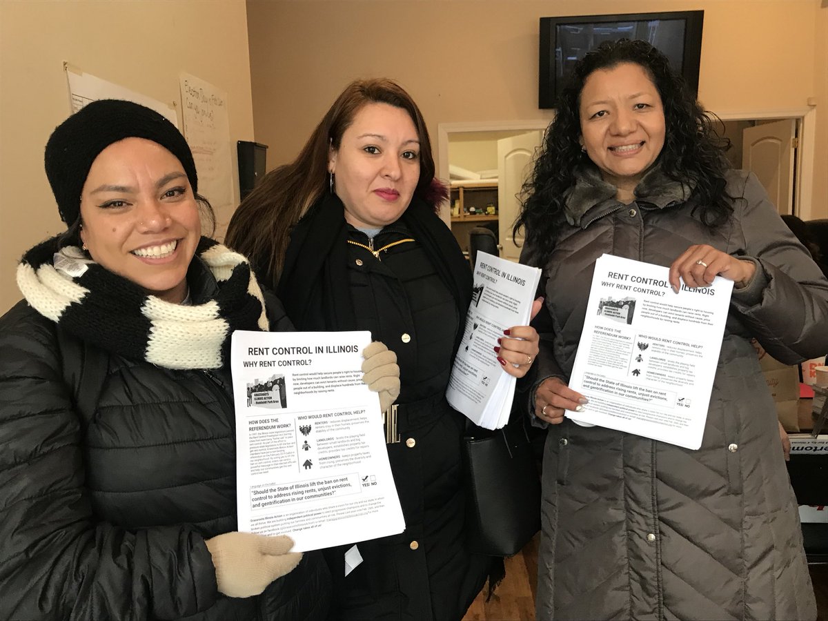 GIAChicago's tweet photo. Getting out the vote for rent control in the 1st and 26th wards! #lifttheban #ChiElection19 https://t.co/YgdA0C81gz