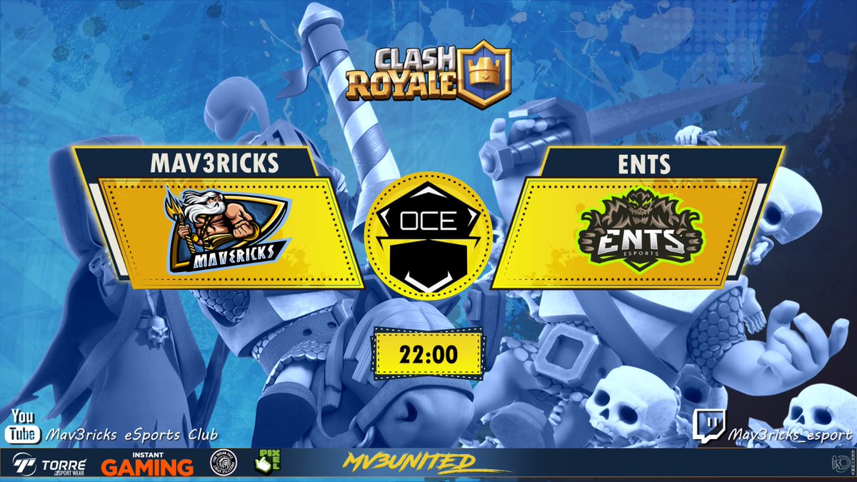 [#CLASHROYALE]

⚔️MATCHDAY⚔️

⏰22:00h🇪🇸

🏆 <a href="/OCEeSports/">Oceania Esports Reports.</a> OCTAVOS DE FINAL

🆚 <a href="/Ents_eSportsCR/">Ents eSports CR</a>

📺🎙️youtube.com/user/angelrc53
¡Debut de nuestro caster! @angelrc53

#MV3United🔱