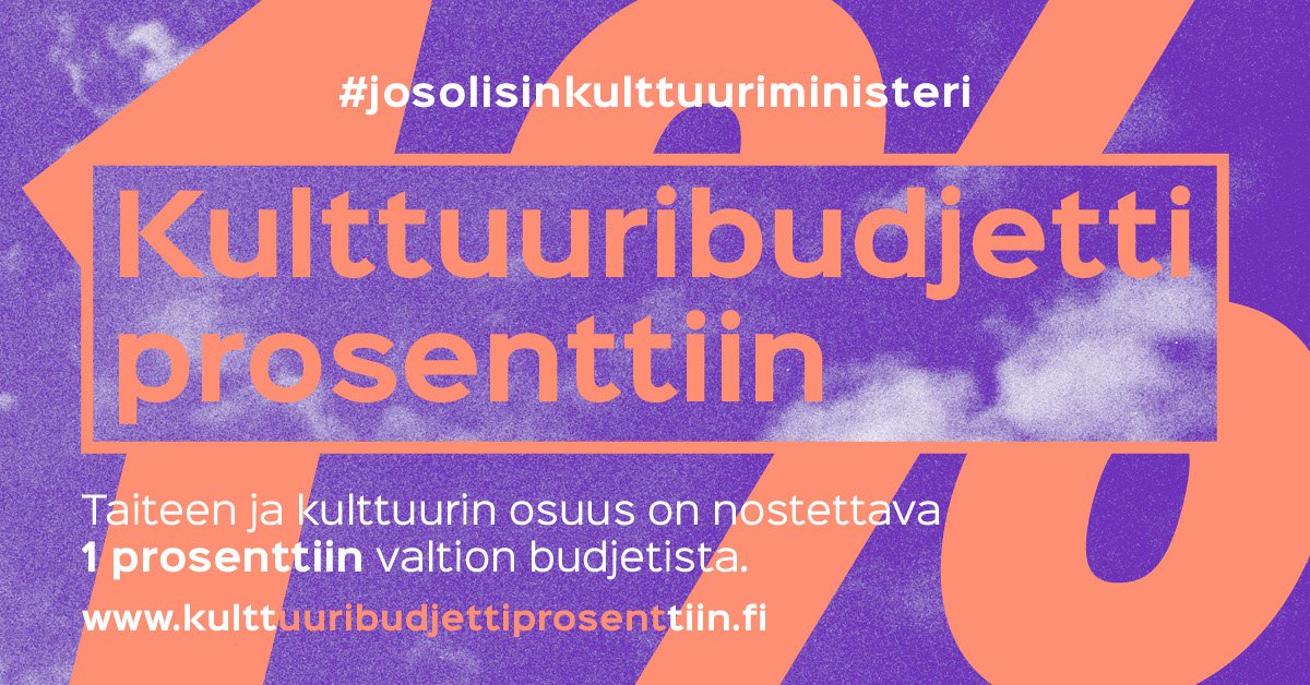 Katriina_F's tweet photo. #josolisinkulttuuriministeri keskittyisin taiteilijoiden toimeentulokysymysten ratkaisuihin, sekä taidekentän tasa-arvon, yhdenvertaisuuden ja saavutettavuuden edistämiseen. https://t.co/L6ptiaCBxW