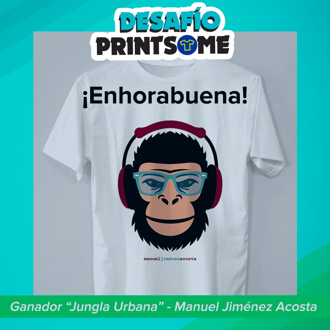 printsomeES's tweet photo. ¡Antes tarde que nunca, ya lo sabemos! Nos gustaría anunciar el ganador del #DesafioPrintsome, Manuel con el diseño "Jungla Urbana". Mas info en nuestro #Instagram. ¡Enhorabuena! https://t.co/ng3ygMpMUD