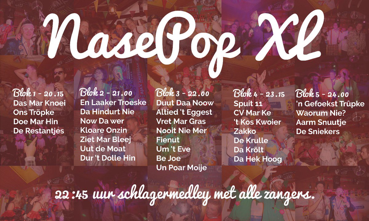 We hebben er nu al zin in maandagavond tijdens de Carnaval in de feesttent te Groesbeek  #NasePopXL