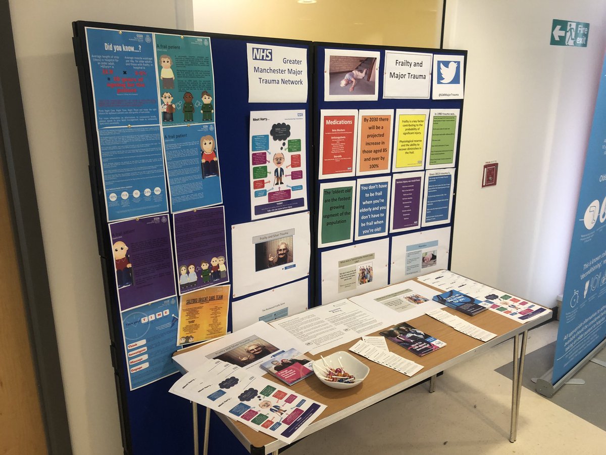 SisterEmms's tweet photo. #FocusOnFrailtyWeek ☺️ come and see us in the MRI atruim all this week to learn about the new MFT Frailty Standards, Frailty screening on Patient track and best practice care of frail older people #FitForFrailty #CGA #holisticassessment @dawnpike20  @sazren @mftchiefnurse https://t.co/fjssUyQXV2