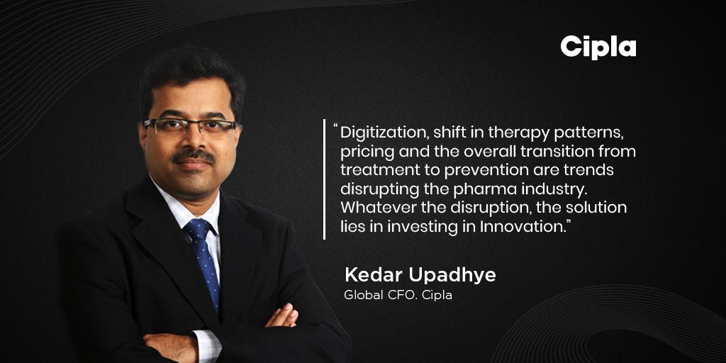 Cipla_Global's tweet photo. .@Upadhye_Kedar on how investing in #Innovation is the key to managing disruptions and fueling long-term growth at the @ExpPharma #CEORoundTable on 'Leadership strategies in an era of disruption' https://t.co/dT8a8YNYmZ