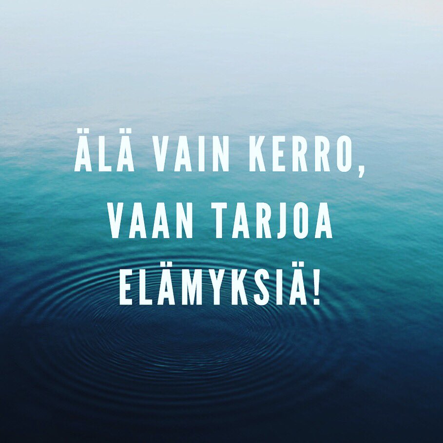 Bisneskoulu's tweet photo. Mitä jos esittelyn sijasta tarjoaisit verkkosivuillasi elämyksiä, oivalluksia ja tunne-elämyksiä..? Maistiaisia palveluistasi? #markkinointi #verkkosisällöt https://t.co/afjlsHi89k