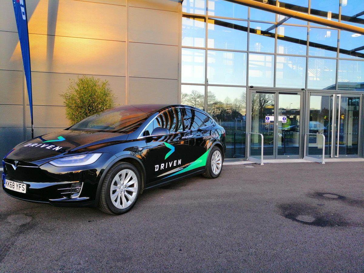 drivenairport's tweet photo. Today we were at @ExpoSurreyHants in Hampshire where we showcased one of our electric Teslas, as part of our UK first all-electric airport shuttle. https://t.co/Ovoj57Gbqz