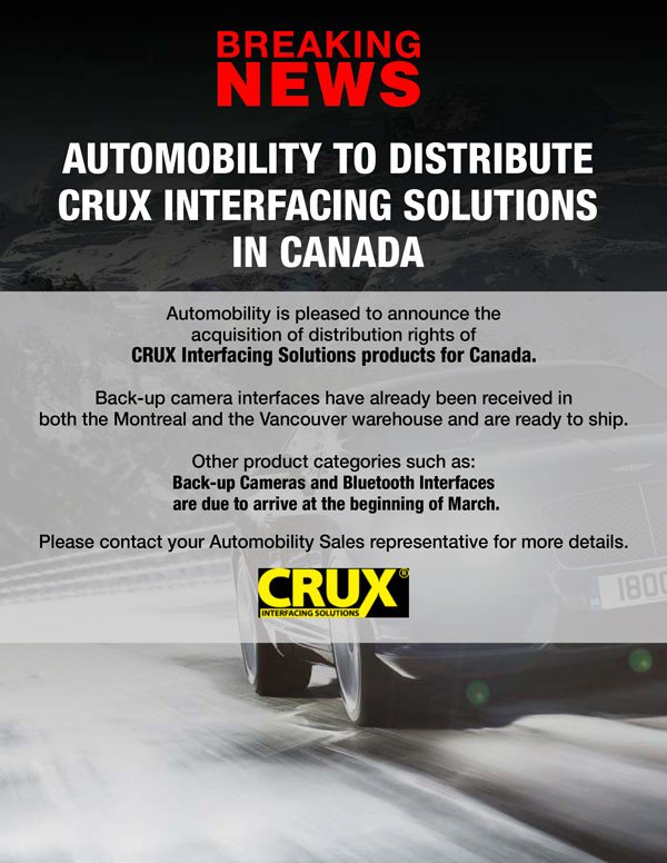 Automobility1's tweet image. Breaking news here at Automobility ! @cruxinterfacing is now available in #Canada . #cruxinterfacing automob.ca