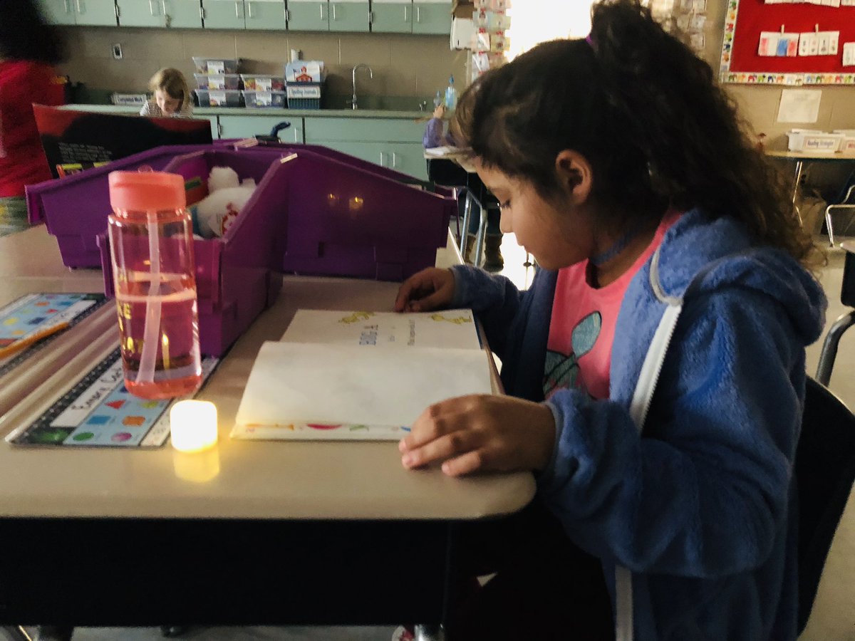 Mrs_S_Down's tweet photo. 1st graders reading by candlelight because they are spending the entire school day without using technology. How much do you rely on technology each day? https://t.co/pk1YGa3Ctp