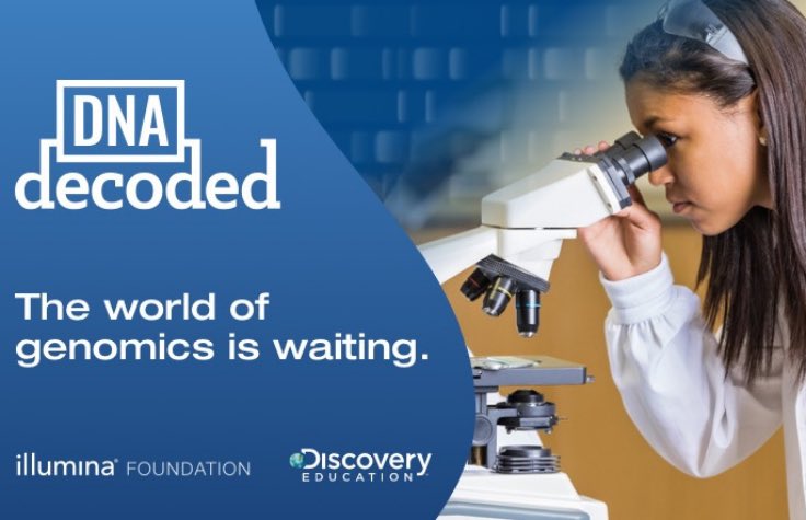 Our District Partner @illumina has launched DNA Decoded which provides middle & high school level educators with lesson plans, project starters and classroom activities designed to help students explore the world of genomics. Free resources available. #dnadecoded