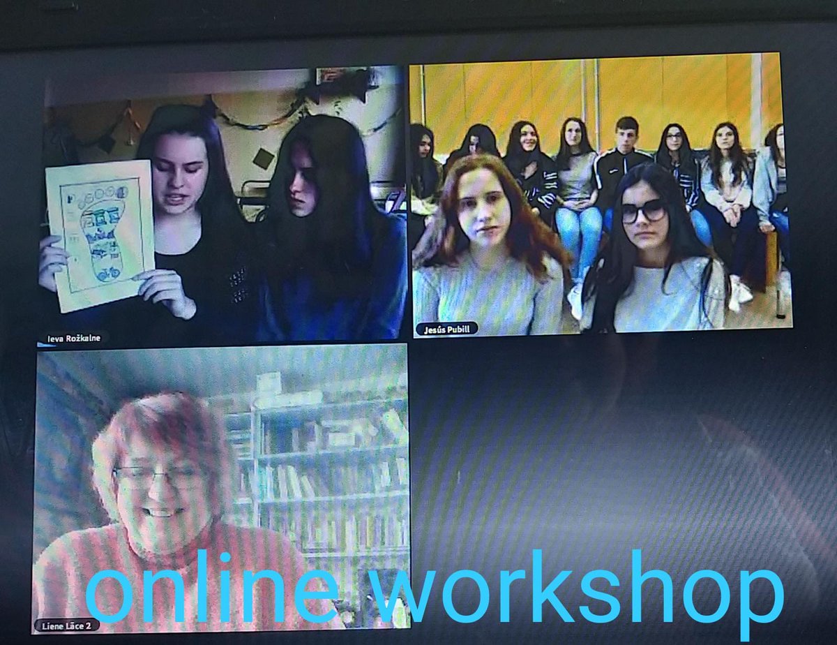 INSMontsuar's tweet photo. Online meeting on @eTwinningEurope space with our exchange mates from @talsu2vsk. An enriching experience for our students https://t.co/vSHaEL24bX