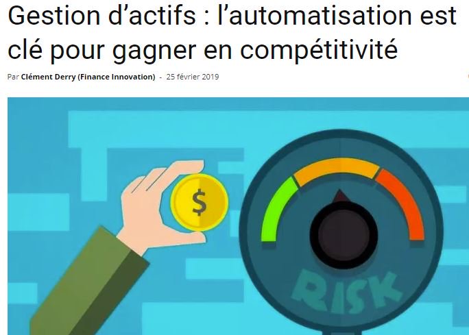 SimCorpFrance's tweet image. Gestion d’actifs : l’#automatisation est clé pour gagner en #compétitivité Retrouvez dans @HelloFinanceMag les résultats de l'étude #SimCorp menée en partenariat avec @JuniorESSEC #assetmanagement #Observatoire #tendances 
bit.ly/2IMeAuS
