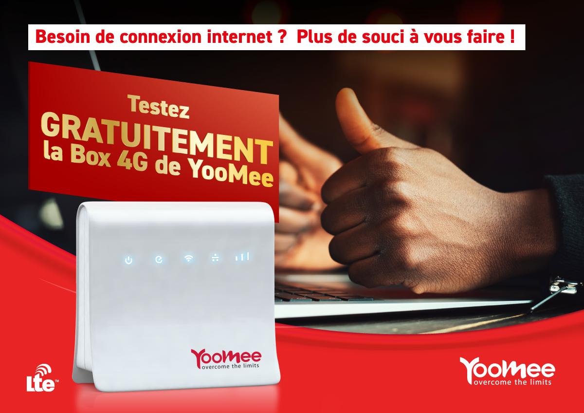 YooMeeCI's tweet photo. Besoin de connexion internet ? Plus de souci à vous faire !
Testez « GRATUITEMENT »  la Box  #4G de#YooMee et  bénéficiez d’un accès rapide et facile à tous vos contenus préférés sur internet.
Pour TESTER c’est simple : Appelez-nous au 43 47 87 38 ou 22 51 50 01 https://t.co/8hJHbhQkn2