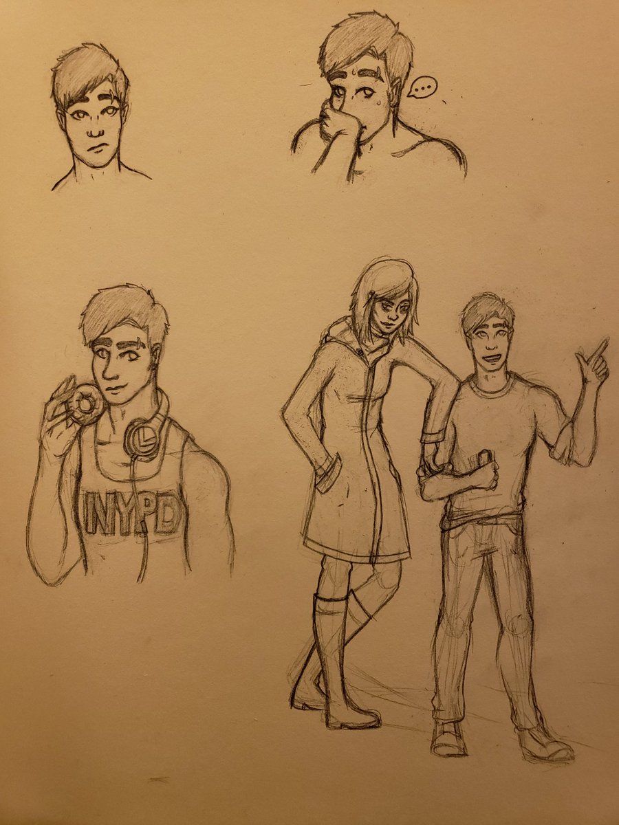 Bravehelm's tweet image. Finally finished mapping out the final chapter for my #urbanfantasy #WIP today! I also finalised one of my POV character's design... and have fallen in love with the cinnamon boy I have created. Take a look! #WritingCommunity #amwriting #LGBTWIP #5amwritersclub