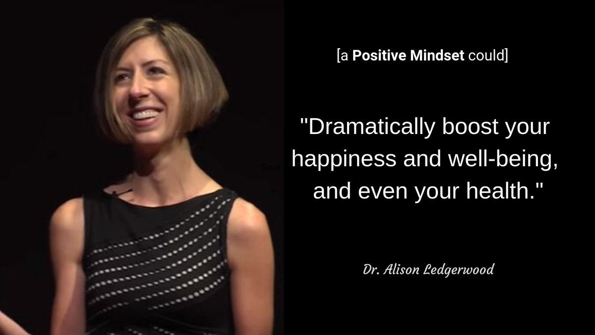 What social psychologist Alison Ledgerwood says of her research at University of California on benefits of #PositiveMindset 
in her #TED  talk
#positivity #healthbenefits #livingwithMS