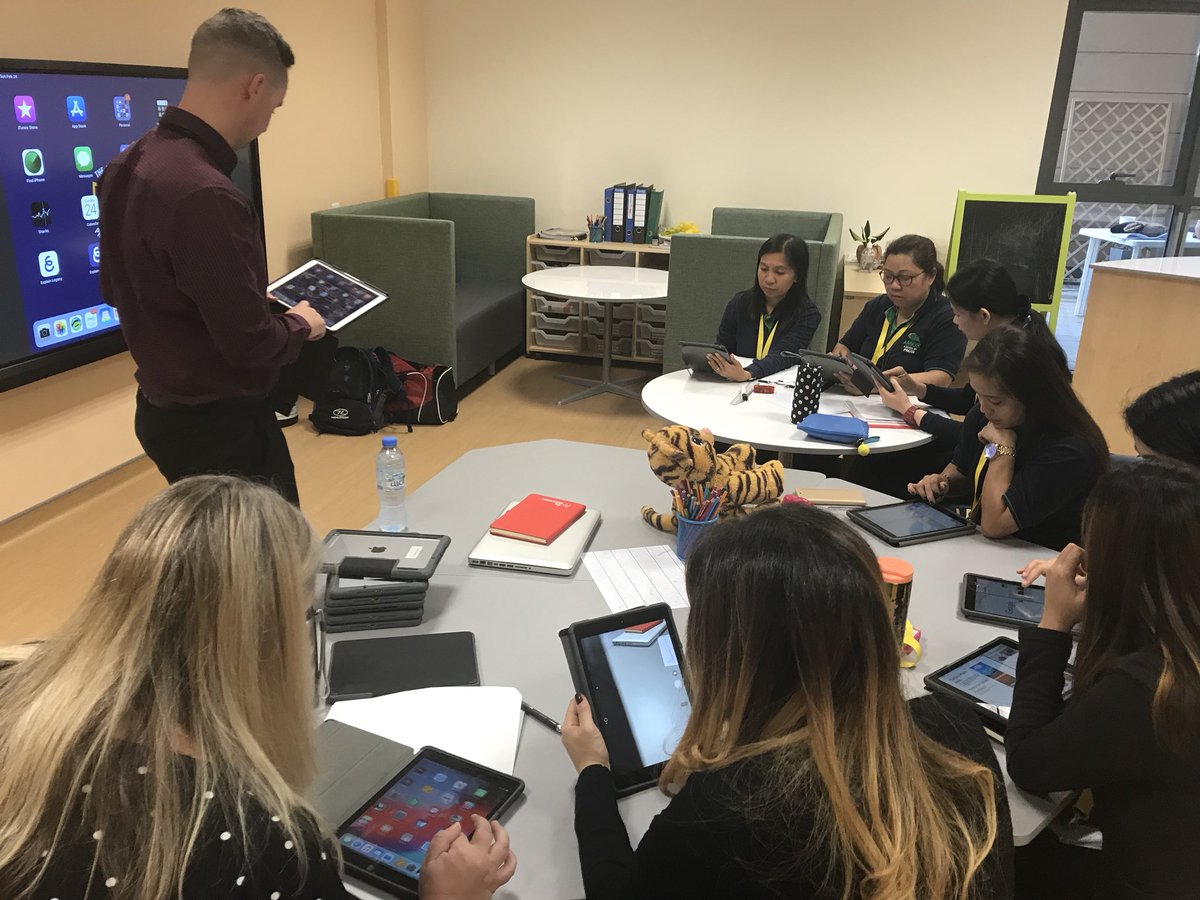 ArborDubai's tweet photo. CPD is an important part of developing our whole staff to be effective practitioners. This week, an Apple Learning Specialist came to coach our learning support assistants in accessibility features on the iPad to support our inclusive ethos. #Arbortech #ArborCPD #Arborinclusion https://t.co/ealem5UC9k