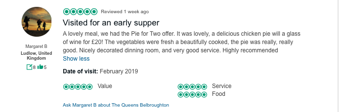 TheQueensBel's tweet photo. Come and try our Pies tonight! - Enjoy a delicious homemade sharing pie with seasonal vegetables and a glass of wine for just £20! 😋🍷 #PieNight #Foodies #5Stars https://t.co/gqDJoCW0z8