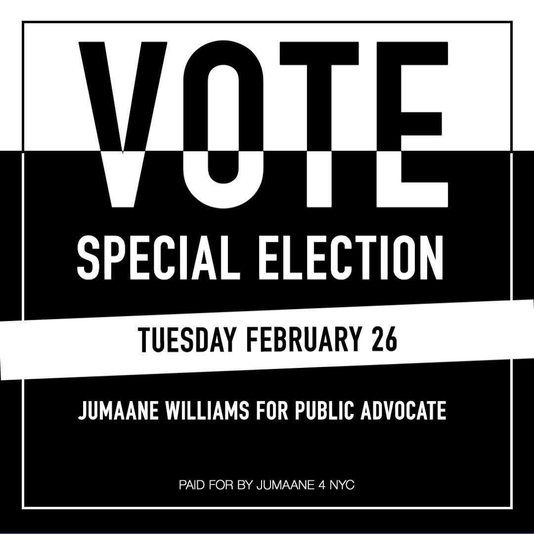 GO OUT AND VOTE TODAY!!!!

POLLS ARE OPEN FROM 6AM TO 9PM 

#Today #NYC #Publicadvocate #specialelection