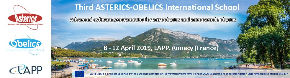 asterics2020's tweet photo. REGISTER NOW! Dont miss 3rd #ASTERICS #OBELICS International School at #Lapp. 5 full days hands-on training for #physicists on #projectmanagement #Machinelearning #Pytho, C++ #scientificdata #analysissoftware. Limited seats! Save your seat here https://t.co/vAYraI3zZH #astronomy https://t.co/AKbQrL2fPr