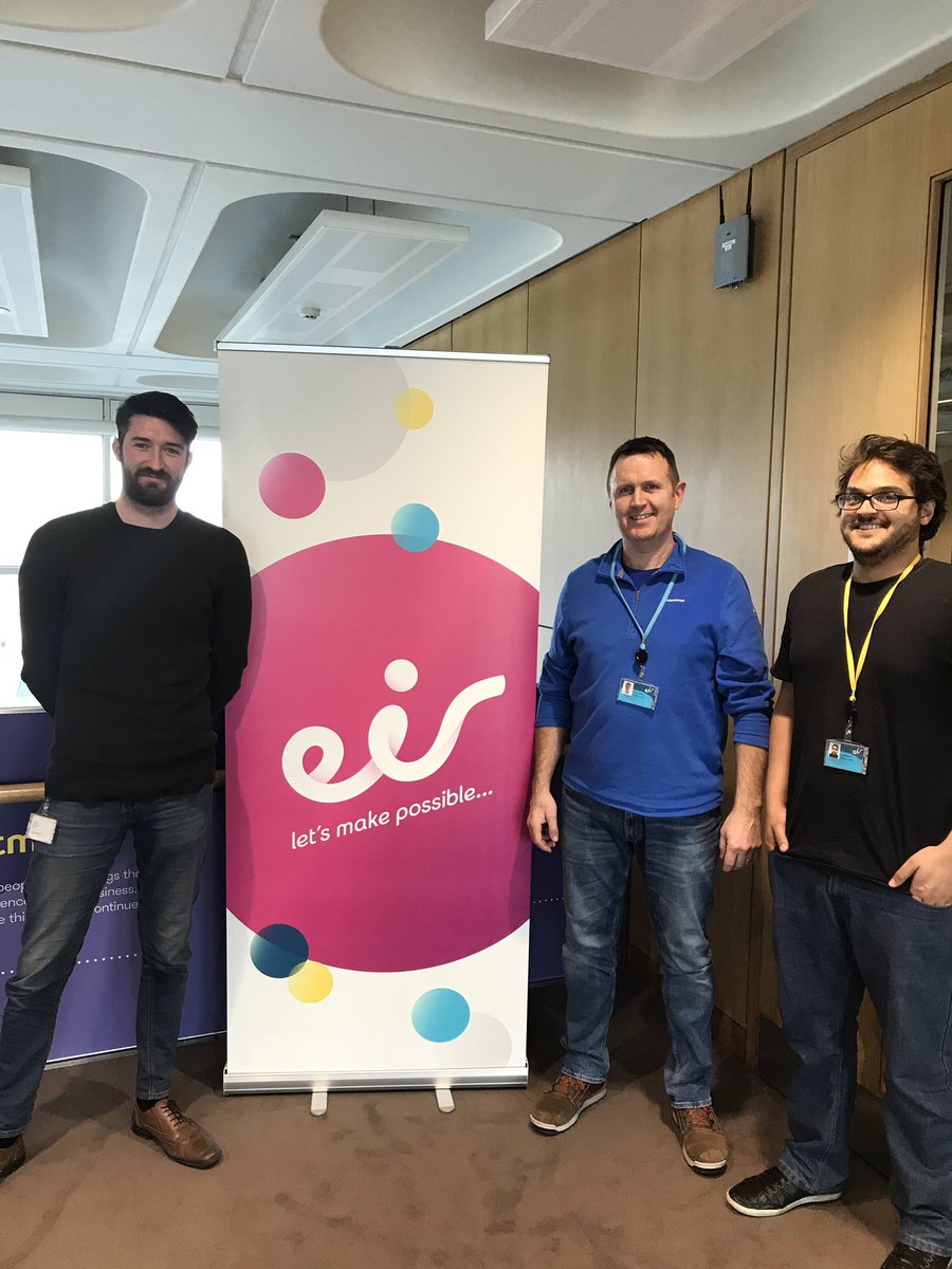 TomNolan_'s tweet image. Great to see @TUDublin_BN students Felipe and Hugh getting on so well in @eir earlier. Aaron a graduate of the #learnandwork course which is part funded by @ICTSkillnet is now employed there as a network engineer and is helping the 2 lads integrate #greatstory @MarkKeyes69