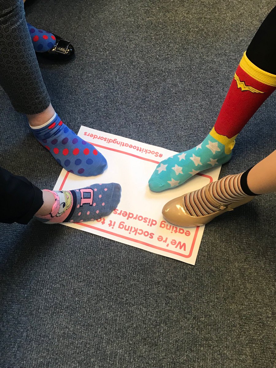 This morning with ⁦@BCHMatron⁩ and Birmingham Road Hub #SockItToEatingDisorders - Fab socks everyone!