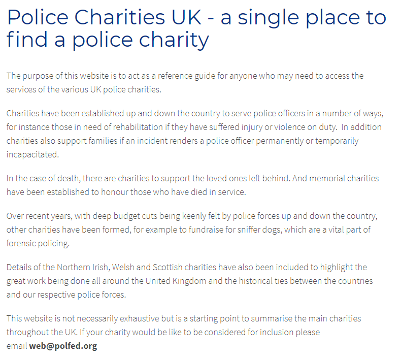 Pol_Charity_UK's tweet photo. Are you looking to fundraise for a cause within Policing in UK? Need help and not sure where to go for it. Not sure who is out there helping cops? Do you want your Police Charity to be a member? #Helpus2helpu https://t.co/jX6fru1cqG https://t.co/t2L5HwdDDo