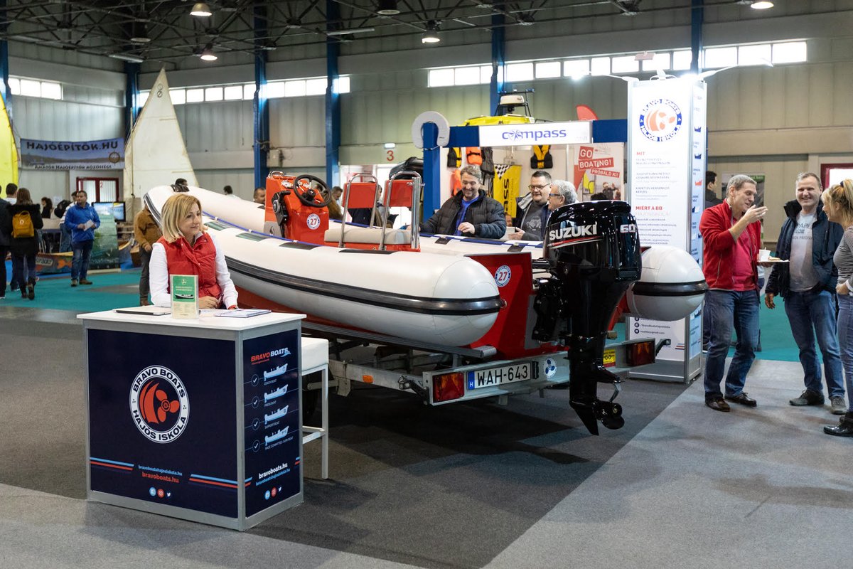 BoatsBravo's tweet photo. Budapest Boat Show. The biggest boat exhibition in Hungary.  @BoatsBravo is the official supplier of the Hungarian Yachting Association.  #bravoboats #thenewgenerationrib #coachboat #supportboat #juryboat #pressboat #sailing #RIB #motorboat #Hungary #outboardengine https://t.co/MNMjt3IyRU