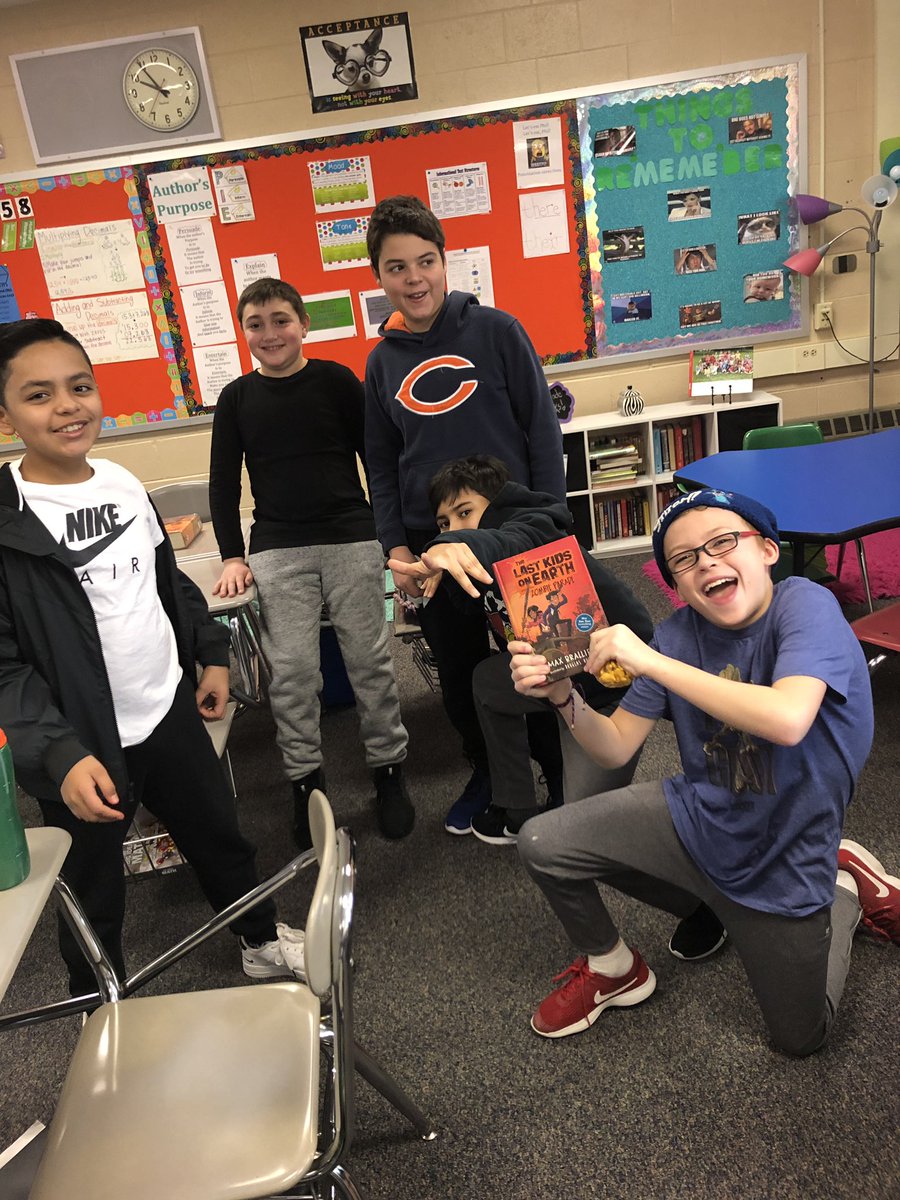 These boys cannot wait to dive into The Last Kids On Earth Series after reading the first book in book club! Thanks @MaxBrallier for this amazing series. It’s so exciting to see our boys enjoy reading!! <a href="/CCSD93/">CCSD93</a> <a href="/stallionchat/">Stratford Middle School</a> <a href="/stratford_IC/">Shannon Anderson</a>