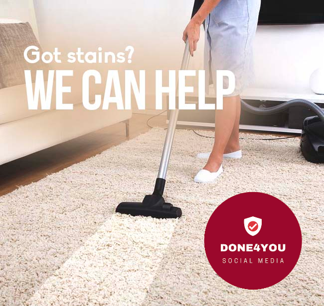 #SocialMedia for Cleaning Services - 
Got stains? We can help!

bit.ly/Try2WeeksFREE

#CarpetCleaning