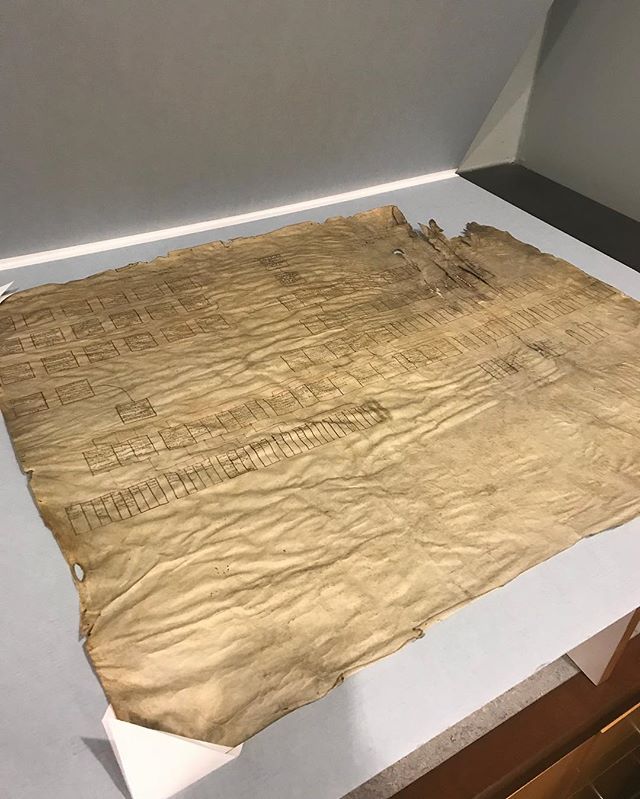 Though damaged, this early 1900s family chart on parchment paper is still a valuable genealogical resource. It's untreated, but is stable enough for the library’s collection now that it's been housed in a folder made out of archival board. #genealogy #moreimportanthancookies