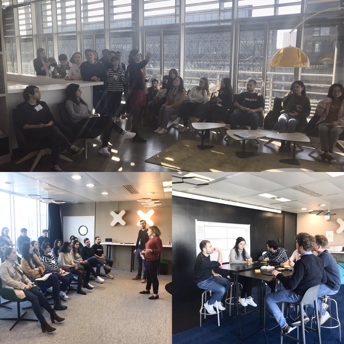 QuentinPakula's tweet photo. Place à la visite de notre #ParisInnovationCenter @Accenture. Au programme atelier #DesignThinking et méthode #Canvas 👍🏻 Les étudiants @essec @essecanalytics se familiarisent avec nos méthodes pour les mettre en pratique avec leurs cas !@AccentureJobsFR https://t.co/PijZX8exwS