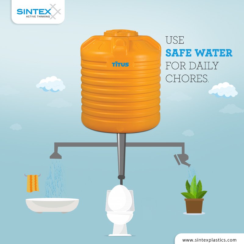 Water stored in normal tank destroys the quality by affecting them with UV rays and other harmful elements. Bring home #SintexTitus #watertanks that protects your water from several threats including algae and UV radiation.