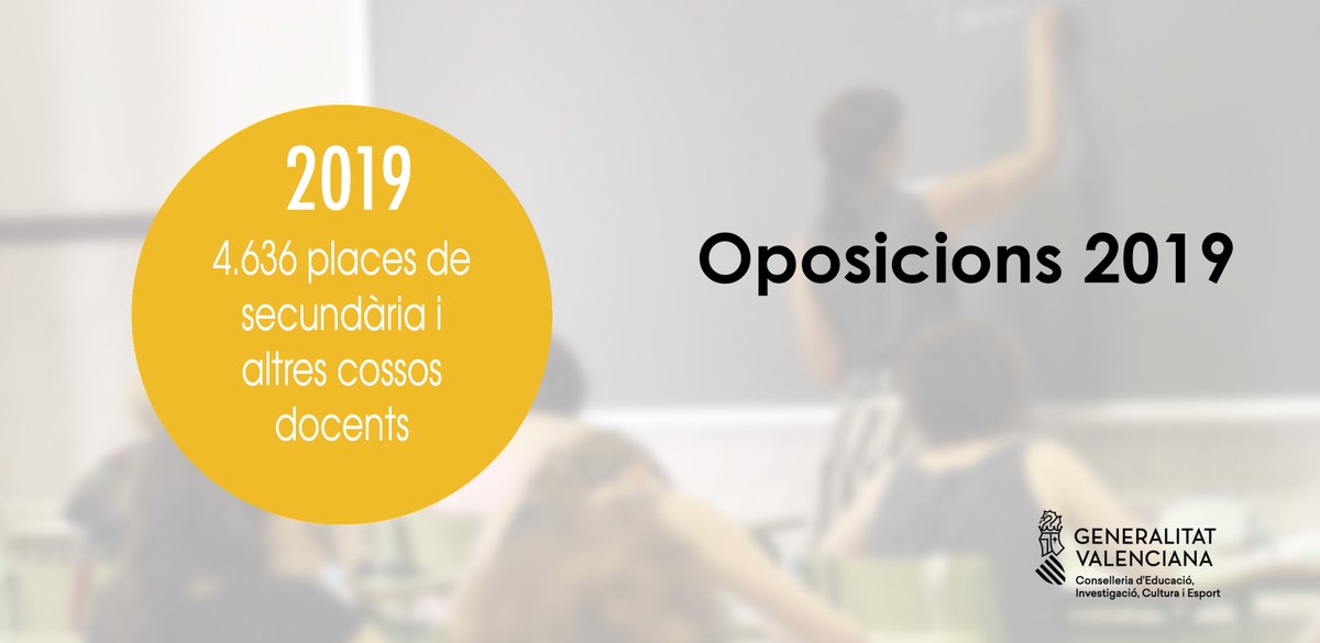 👩🏽‍🔬👨🏻‍🏫 Si estàs preparant-te per a les oposicions a Secundària i a altres cossos docents per al 2019, aquest és el teu enllaç!

Ací podràs trobar tota la informació que necessites 👉🏼
ow.ly/sskD30nHwHS