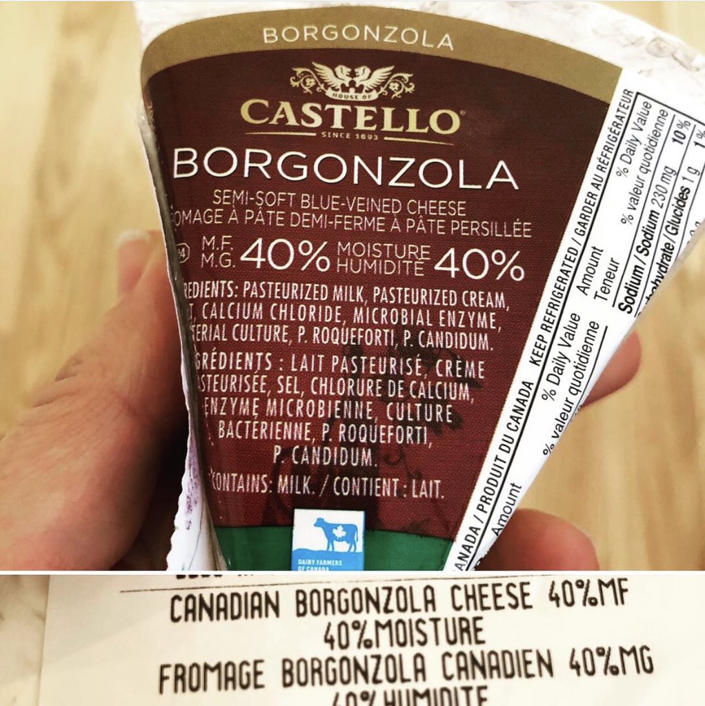 saraheverts's tweet image. Canadian “Borgonzola” cheese. #italianfood #exceptnot