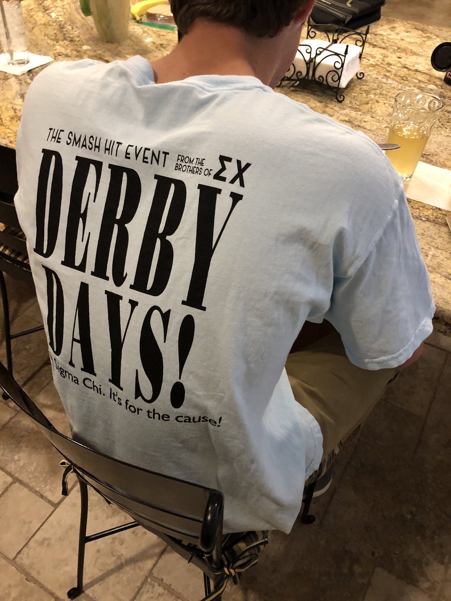 DJPUGHSR's tweet photo. I was reminded this morning at the breakfast table that @TAMUSigmaChi #DerbyDays is this week! My son, @DanielJPughJr supporting their philanthropy! @tamuIFC @AggieGreekLife @tamustuact @TAMUDSA @TAMU https://t.co/NBQM3K984g